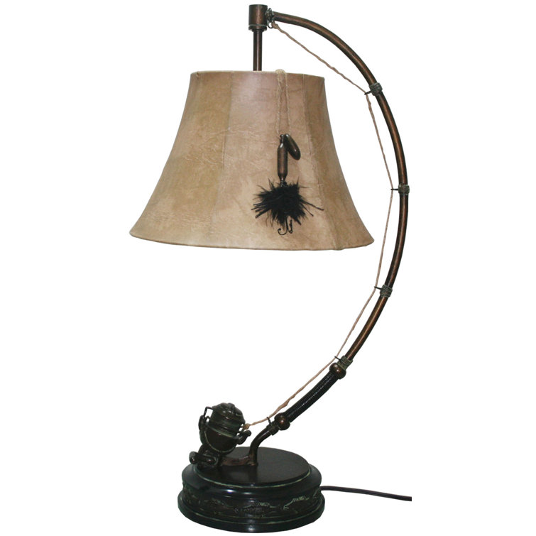 Lamps Bass Fish Table Lamp Fishing Lure Bronze Finish Light Rustic Cabin Lake Lodge